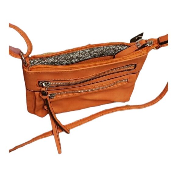 Moda faux leather orange handbag - Picture 1 of 8